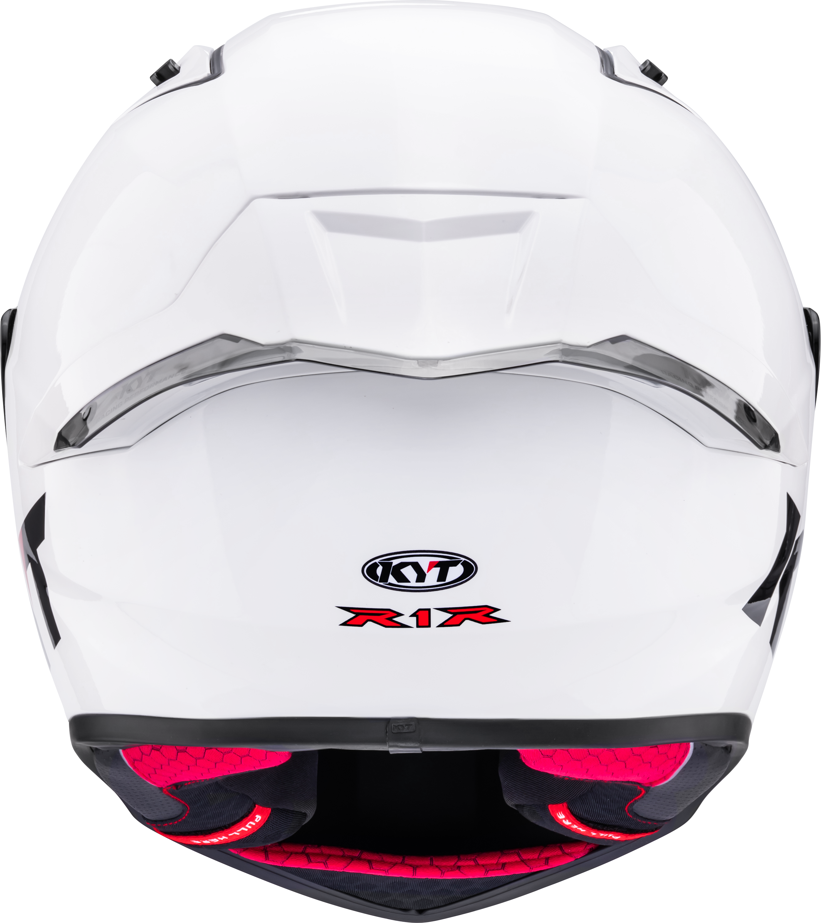 KYT R1R Racing Helm Plain wit glans Y6R100W3 