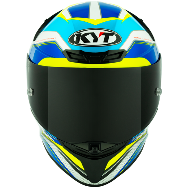 KYT TT-Revo Helm Grand Prix Wit Licht Blauw Y6TR0004 