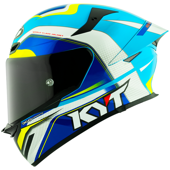 KYT TT-Revo Helm Grand Prix Wit Licht Blauw Y6TR0004 