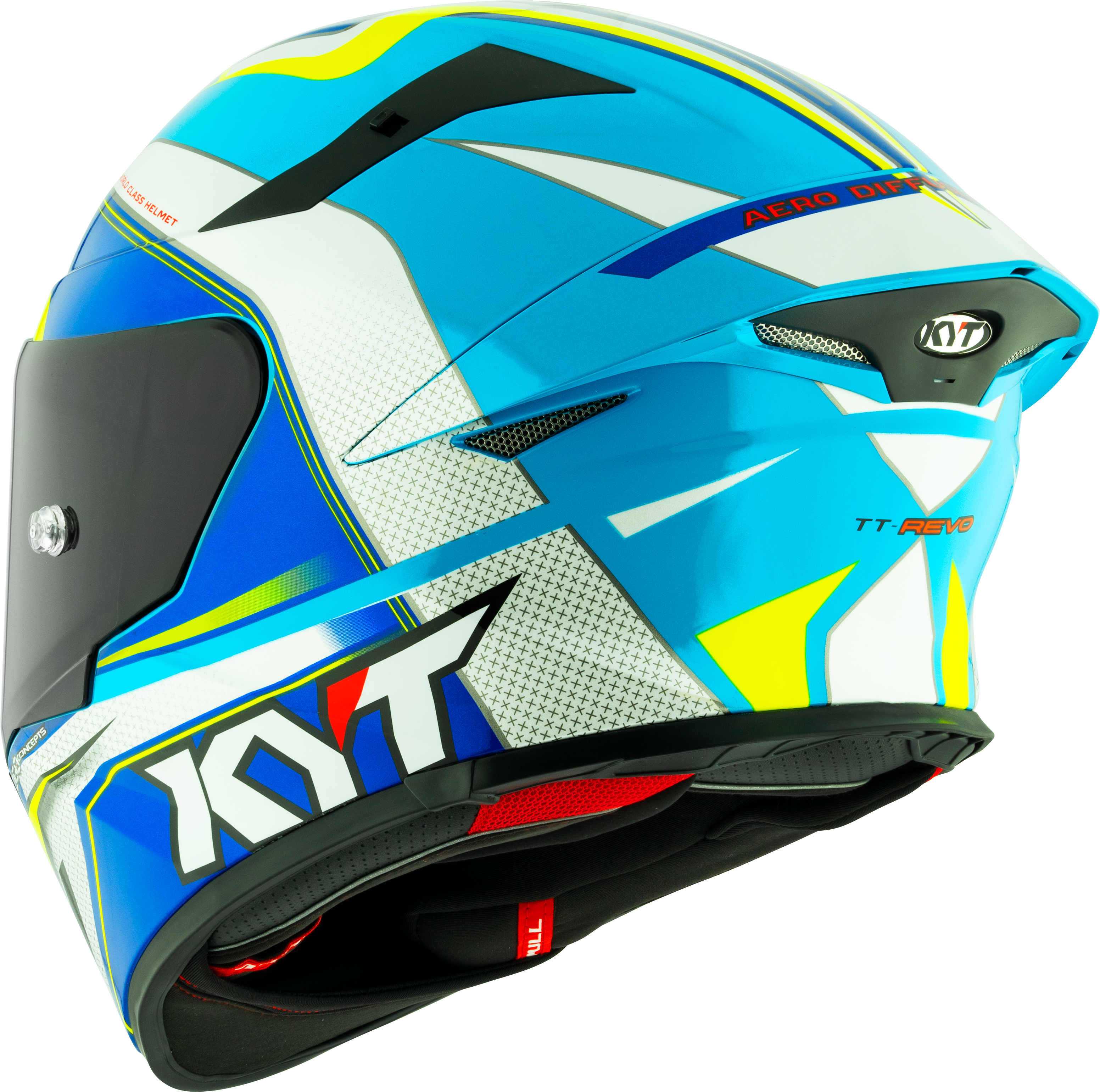 KYT TT-Revo Helm Grand Prix Wit Licht Blauw Y6TR0004 