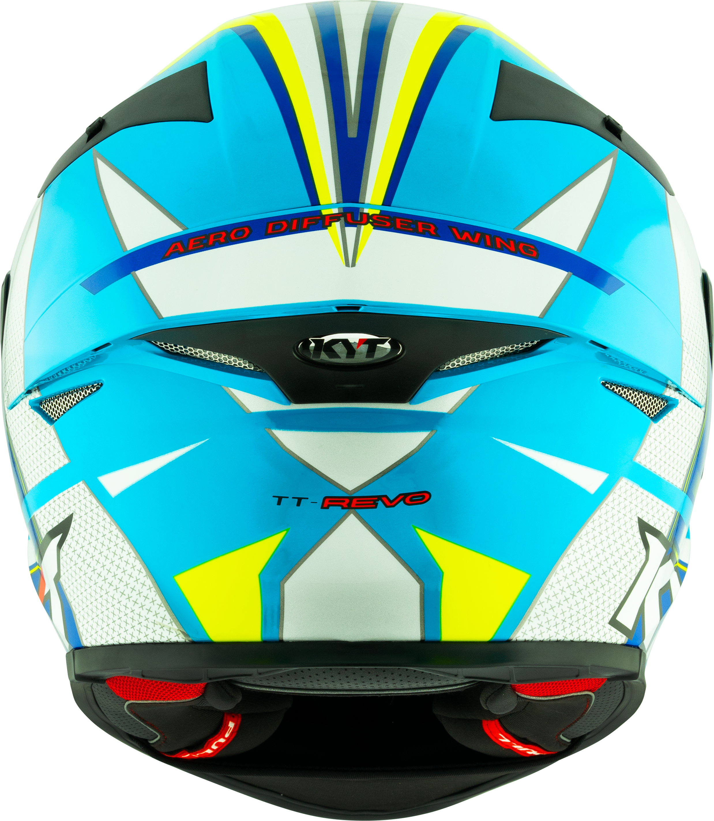 KYT TT-Revo Helm Grand Prix Wit Licht Blauw Y6TR0004 