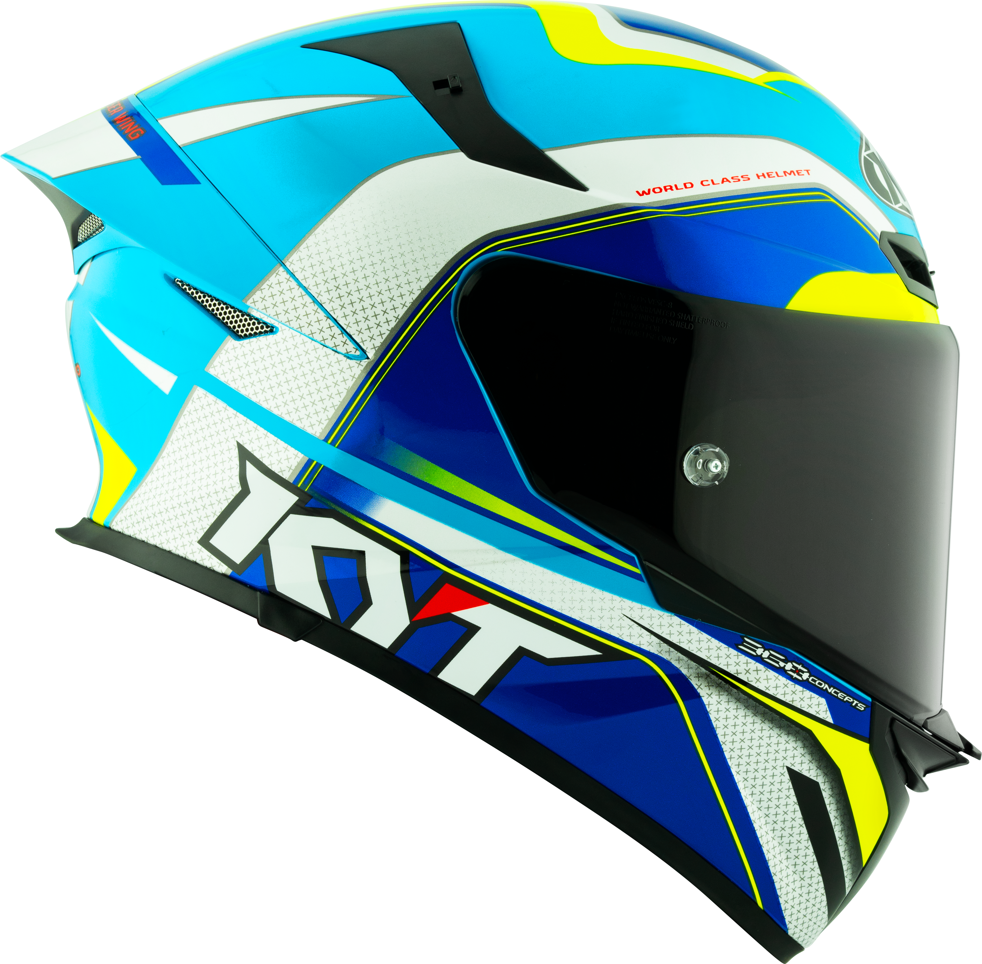 KYT TT-Revo Helm Grand Prix Wit Licht Blauw Y6TR0004 