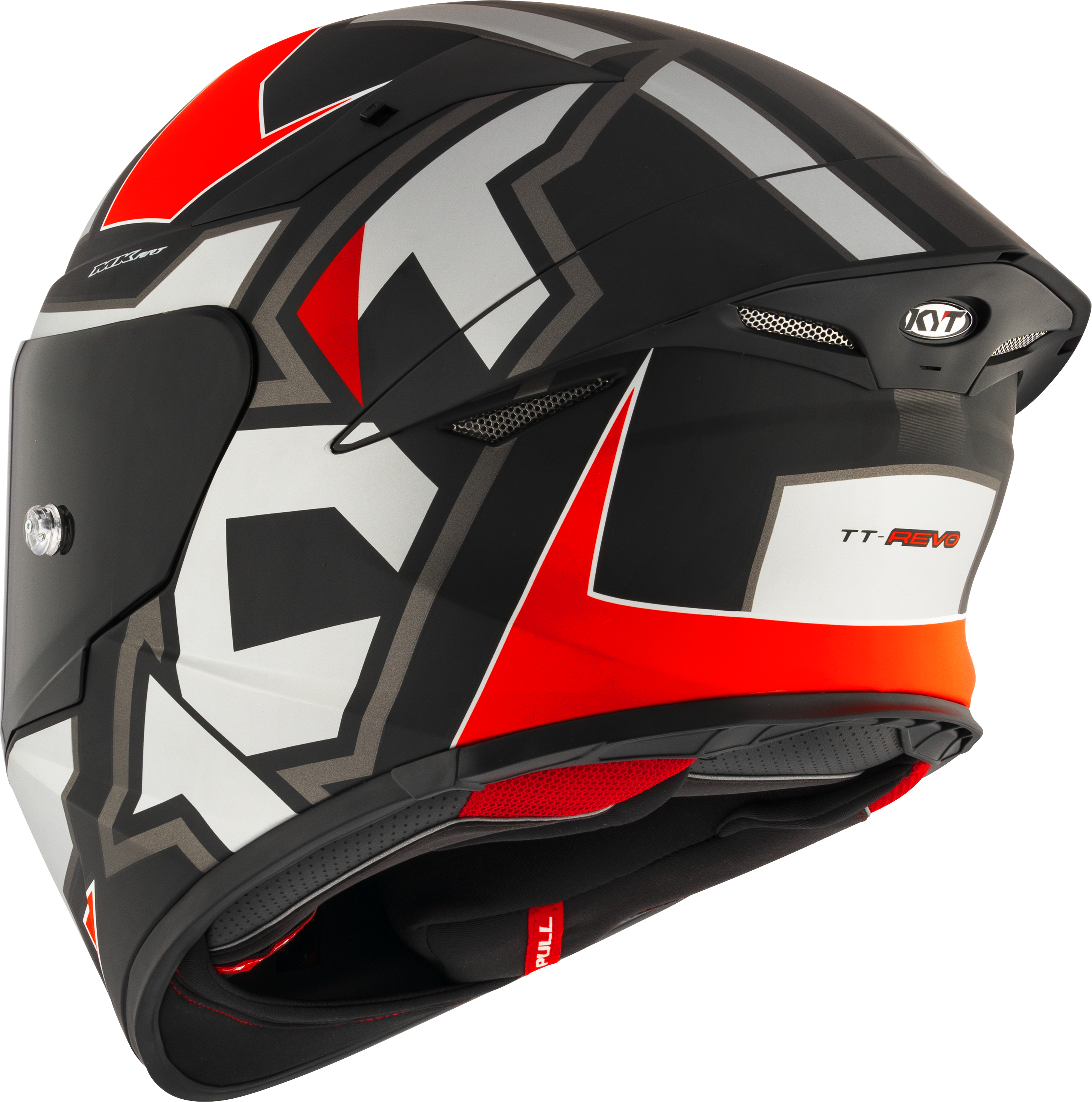 KYT TT-Revo Helm Electron Grijs Rood mat Y6TR0006 