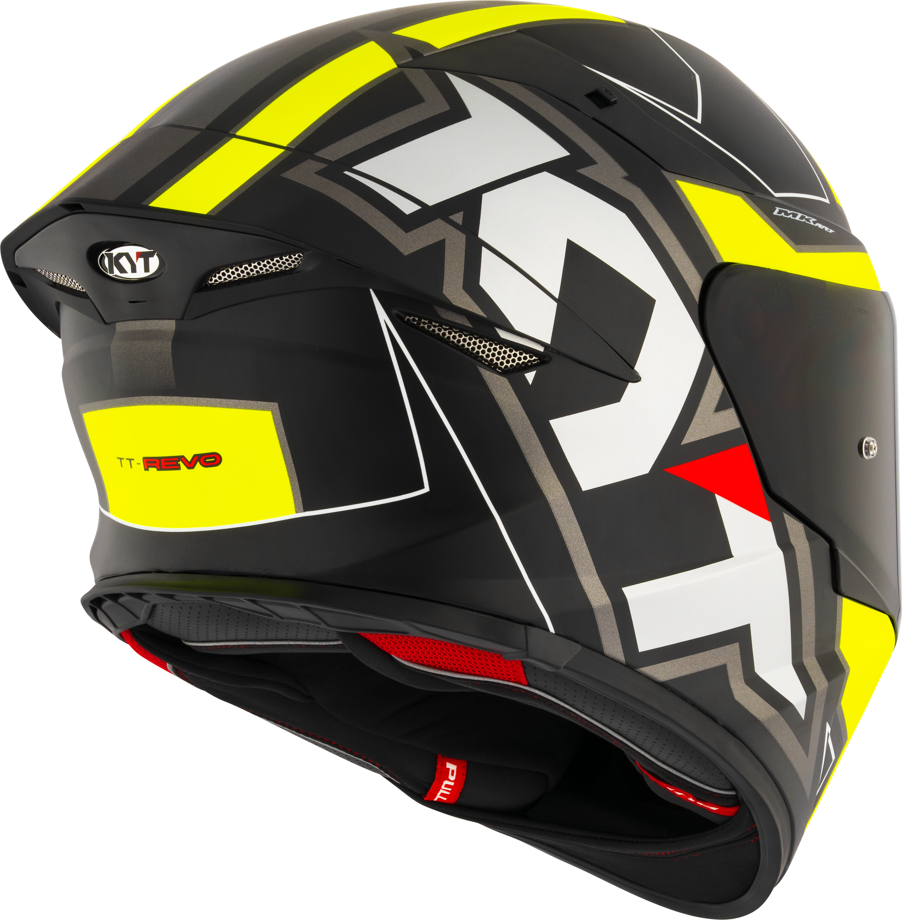 KYT TT-Revo Helm Electron Zwart Geel mat Y6TR0007 