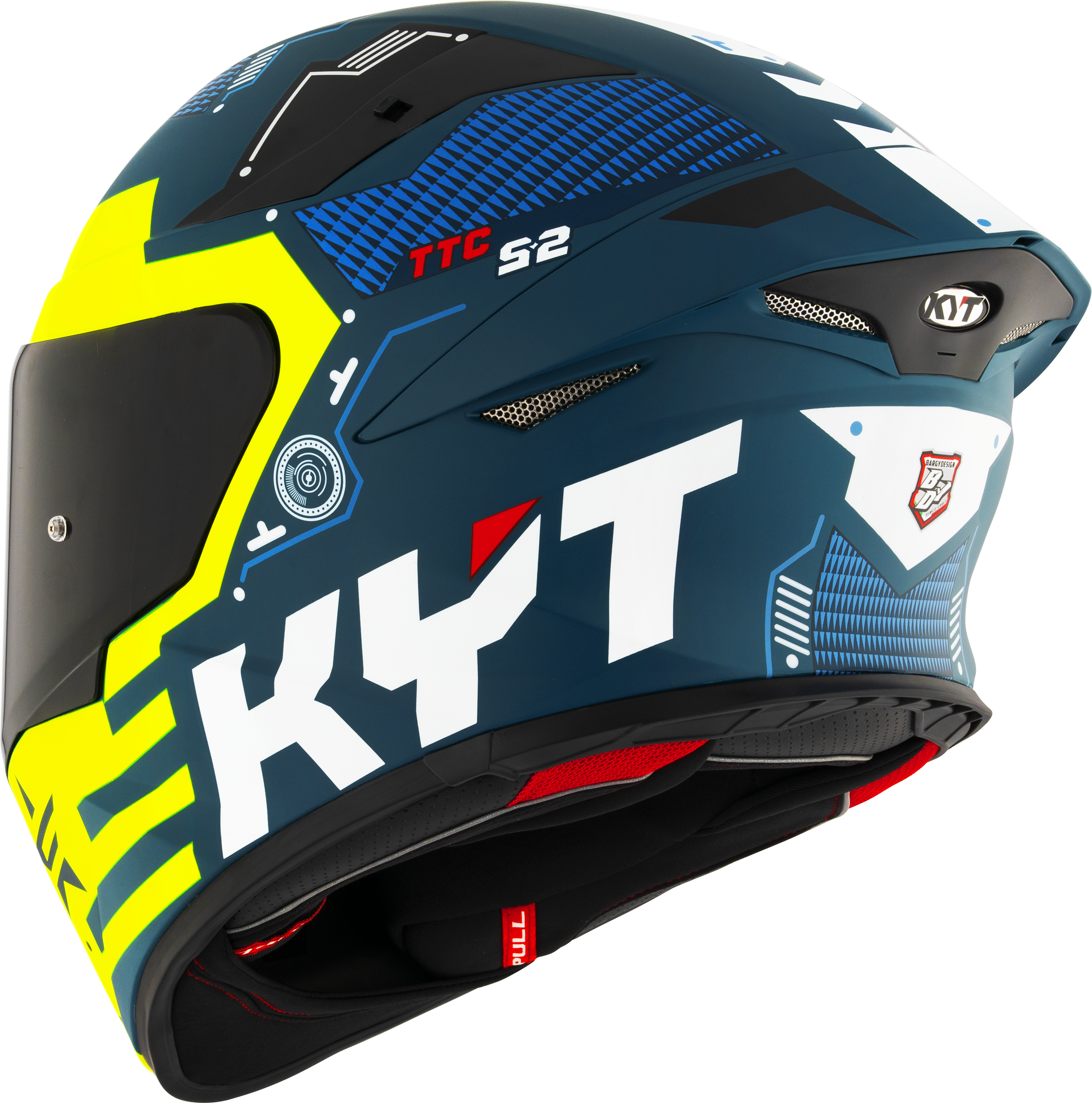 KYT TT-Revo Helm Fuselage Geel mat Y6TR0021 
