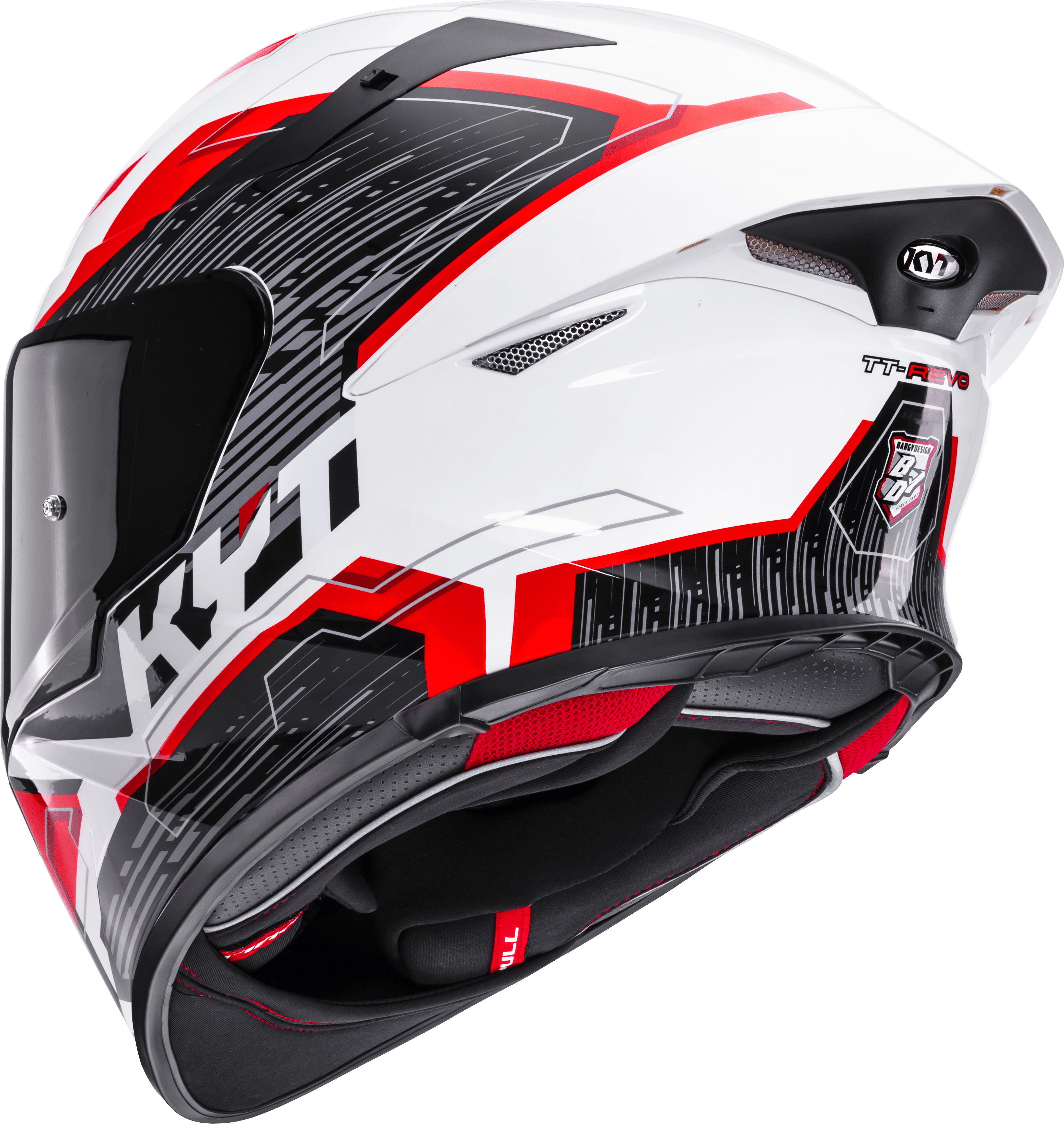 KYT TT-Revo Helm Speeding Wit / Rood Y6TR0051 