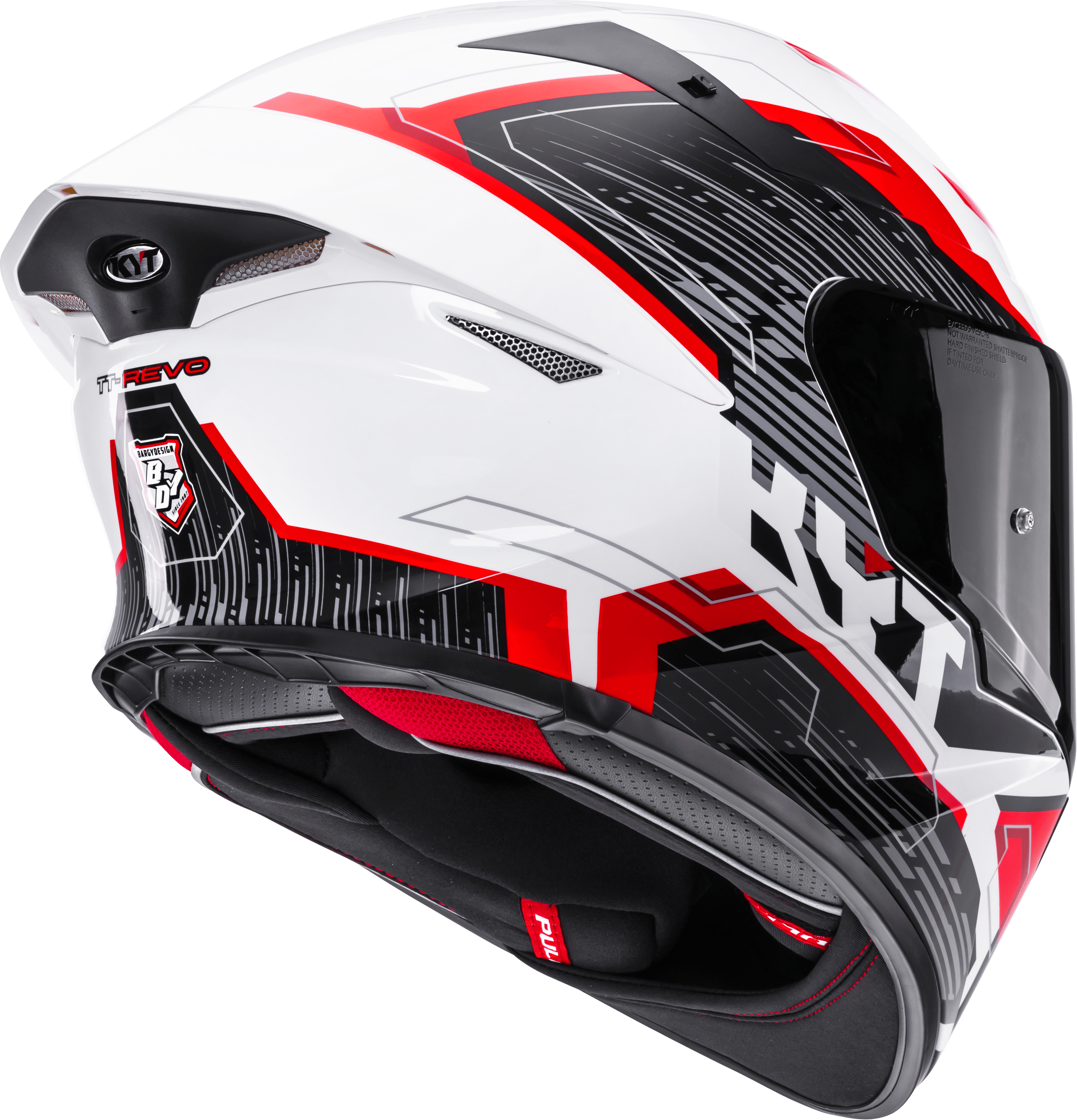 KYT TT-Revo Helm Speeding Wit / Rood Y6TR0051 