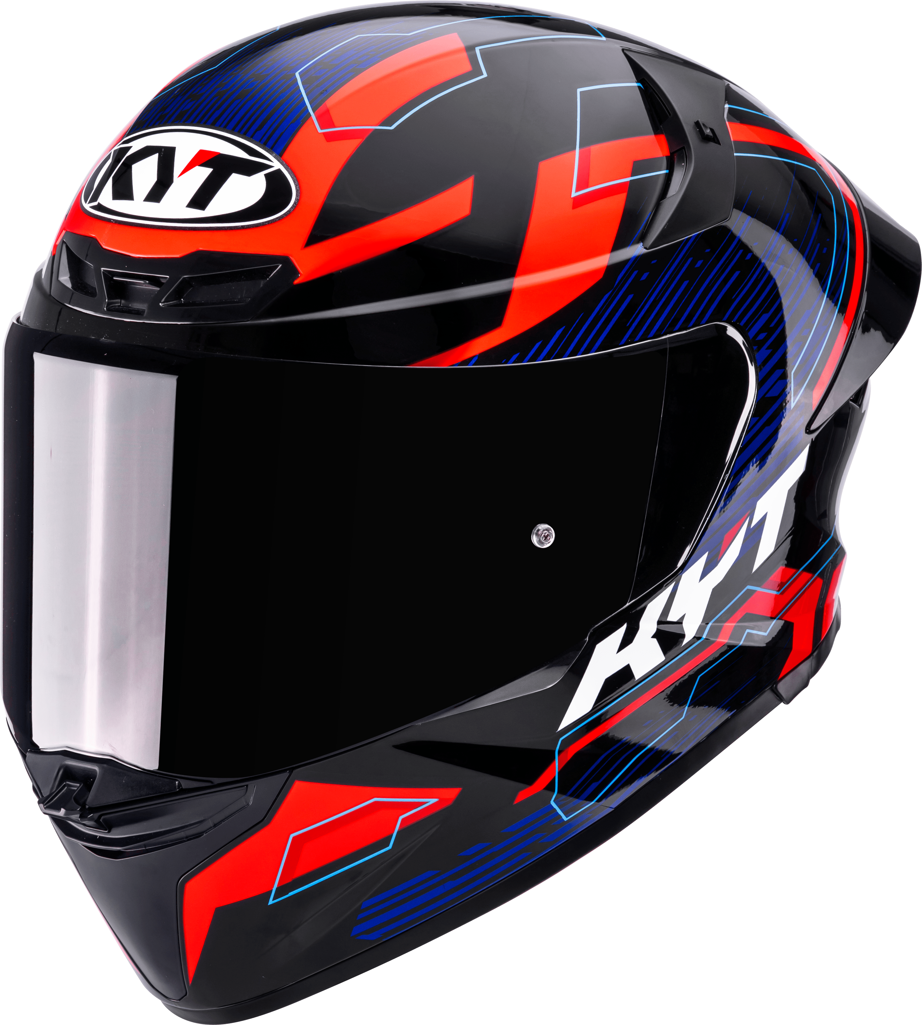 KYT TT-Revo Helm Speeding Zwart / Rood / Blauw Y6TR0053 
