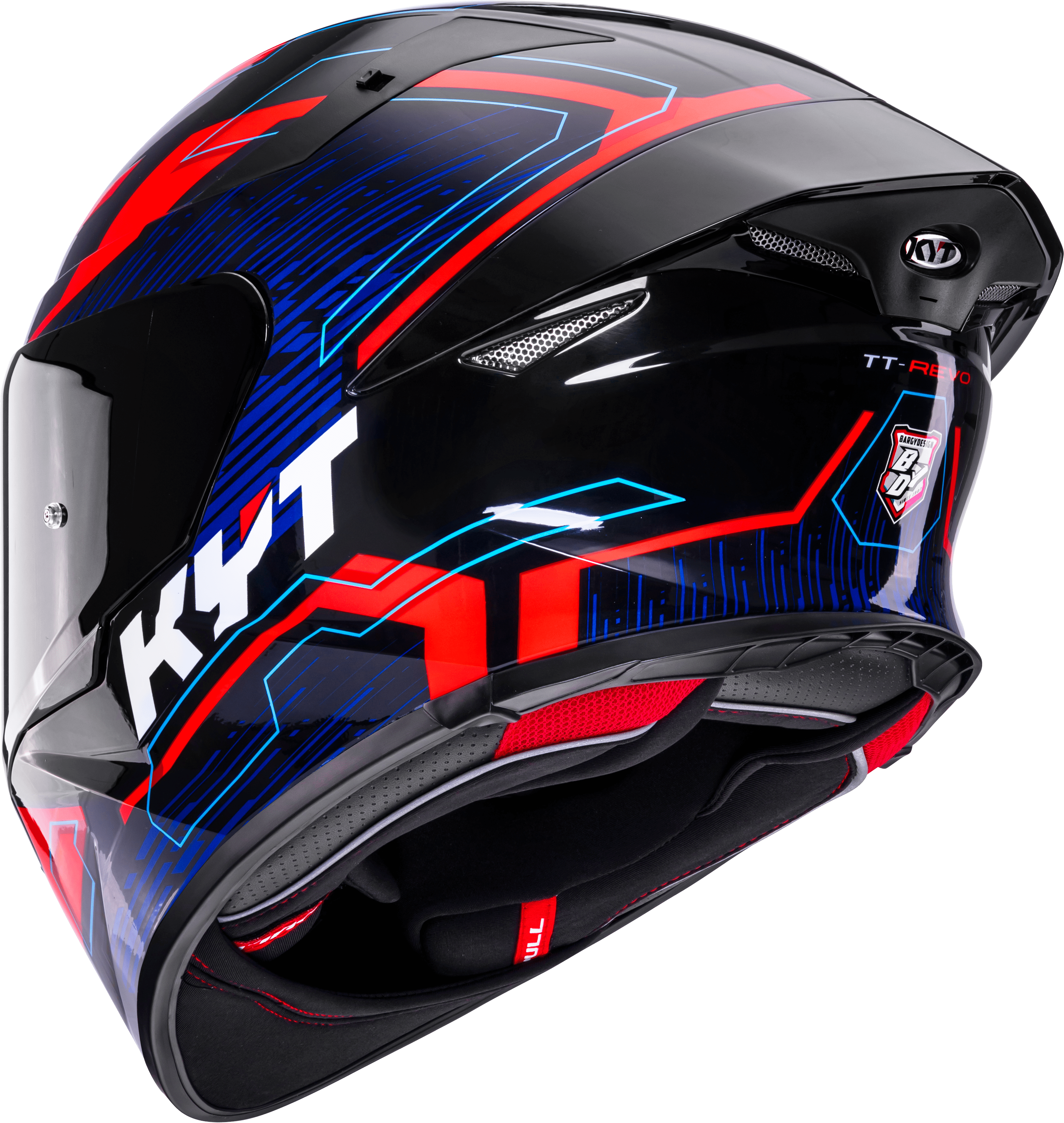 KYT TT-Revo Helm Speeding Zwart / Rood / Blauw Y6TR0053 