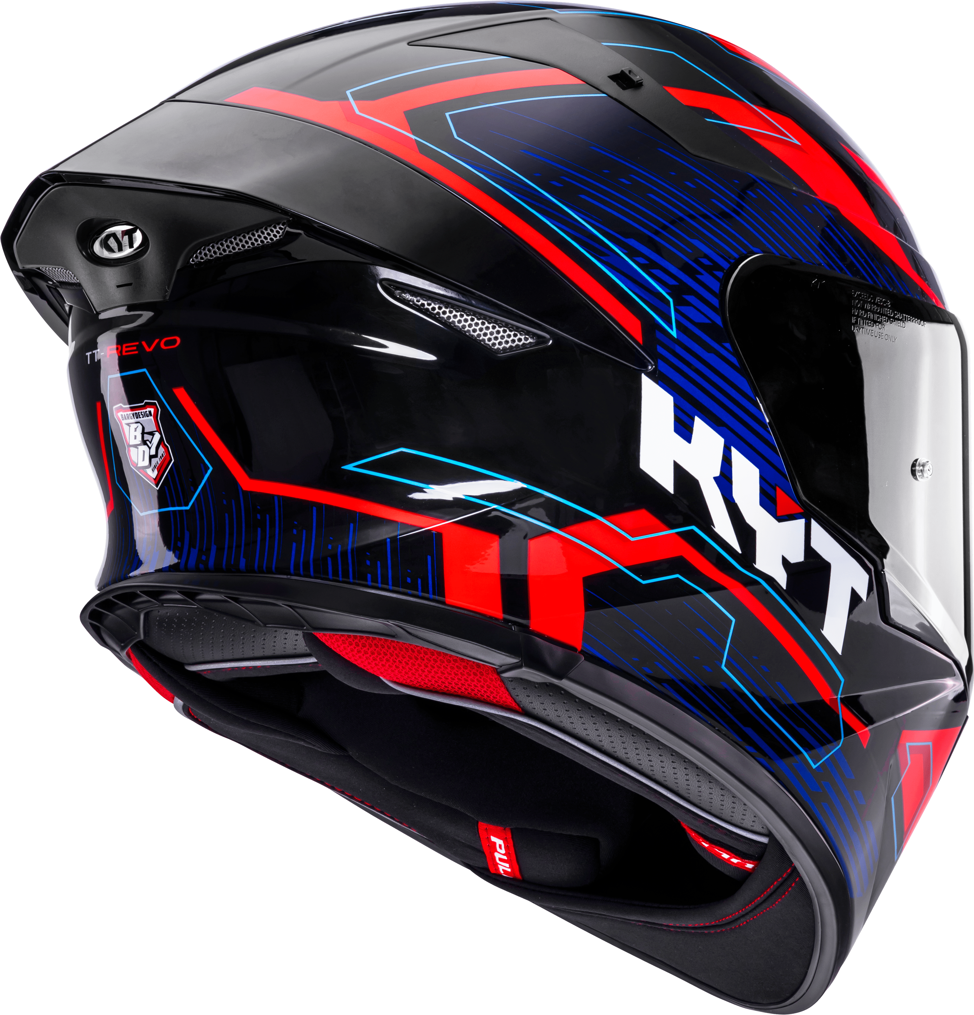 KYT TT-Revo Helm Speeding Zwart / Rood / Blauw Y6TR0053 