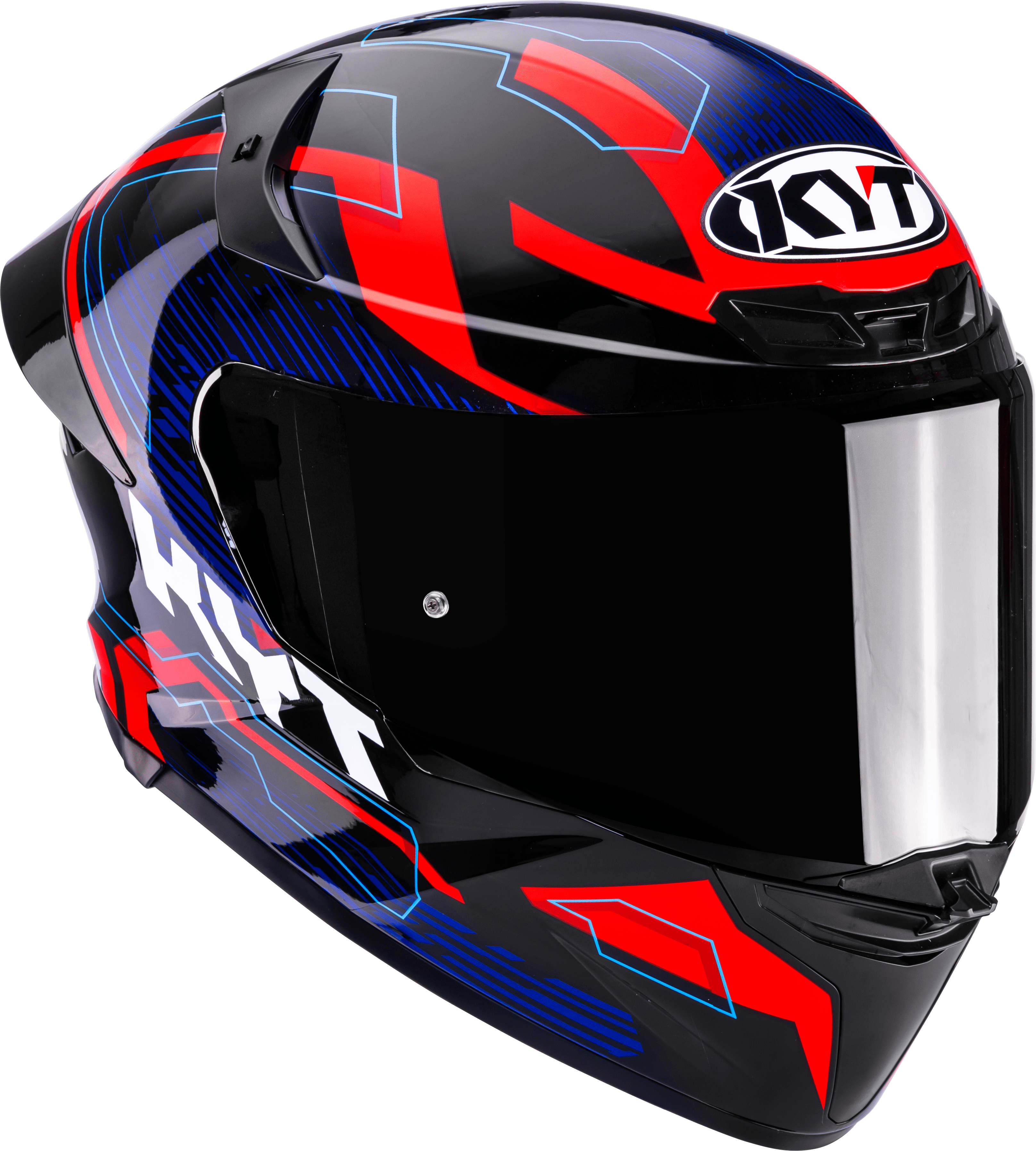 KYT TT-Revo Helm Speeding Zwart / Rood / Blauw Y6TR0053 
