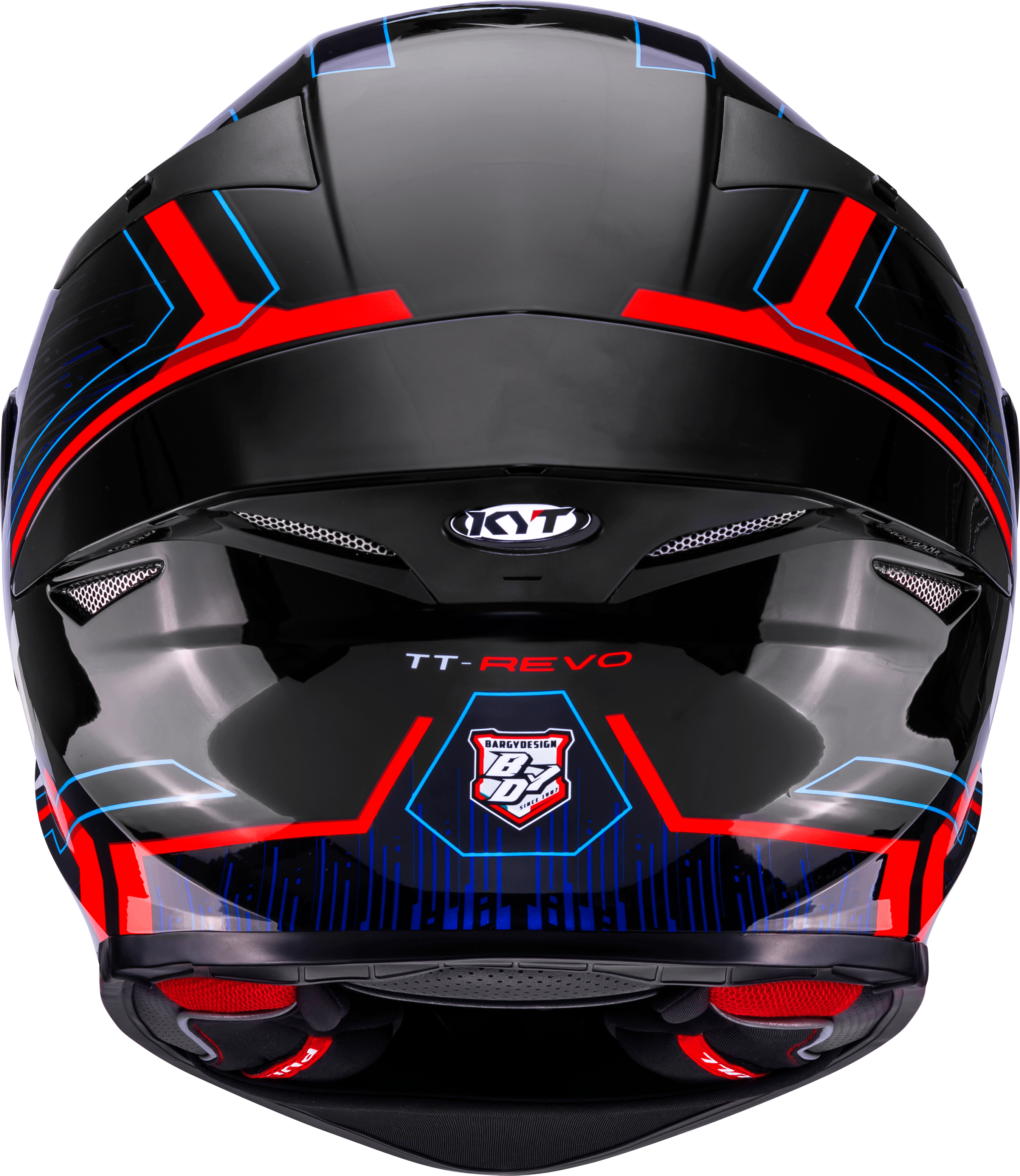 KYT TT-Revo Helm Speeding Zwart / Rood / Blauw Y6TR0053 