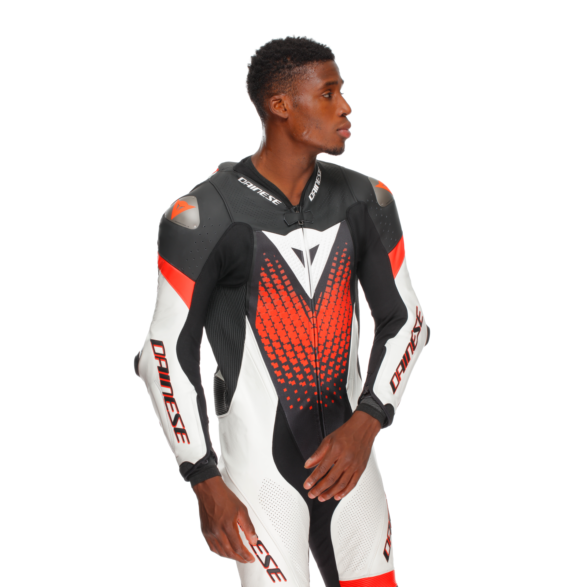 Dainese Laguna Seca 6 Eendelige leren raceoverall – Geperforeerde racepak | Heren | Wit/Rood 