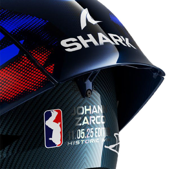 Shark Aeron GP Helm FIM 1 Racing Johann Zarco Replica Overwinning 2025 