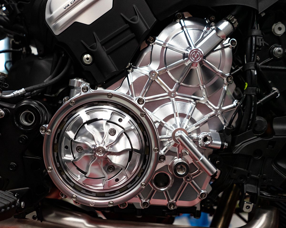 Aluminium motorbehuizing rechts met titaniumbouten Motocorse Ducati Panigale V4/S/R (18-24) 
