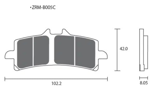 ZCOO B005 EXC Endurance Racing-remblokken voor Brembo M4/M50 en GP4-RX | B005EXC 