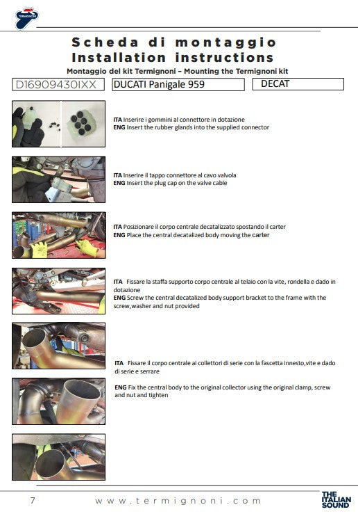 Termignoni Kat-vervangingspijp Ducati Panigale 959 (16-19) D16909430IXX 