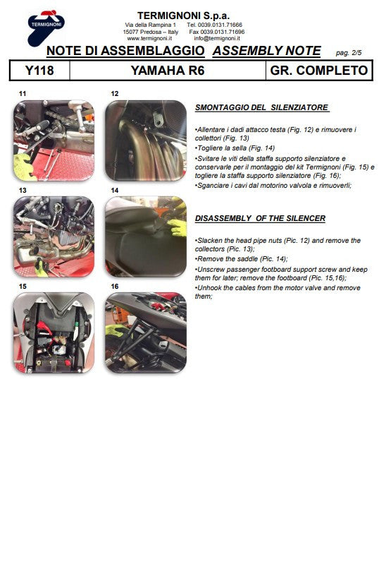 Termignoni Complete Titanium Kit-SSP Versie Yamaha YZF-R6 (06-25) Y11810200TCC 