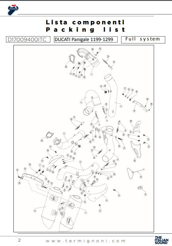 Termignoni Complete systeem Force Ducati Panigale 1199/R/S (12-17) D17009400ITC 