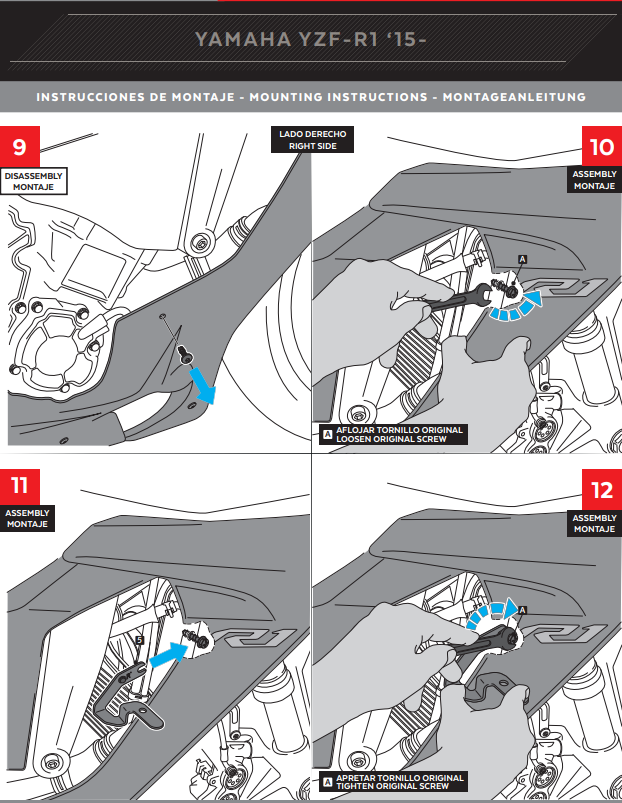 Puig Winglets Spoiler Downforce Yamaha YZF-R1/M RN32 RN49 (15-19) 9766 