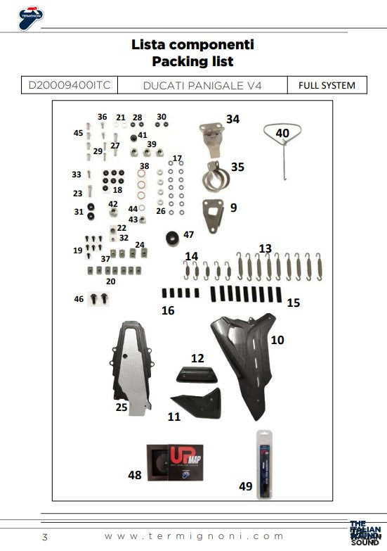 Termignoni Volledige uitlaat RVS D200 RHT Ducati Panigale V4 R (19-24) D20009400ITC 