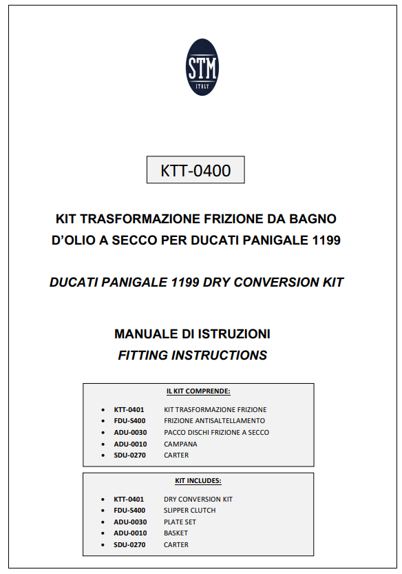 STM EVO SBK Droge koppeling Ducati Panigale 1199/1299 KTT-0400 