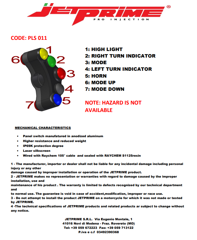 Stuurknop Street links JetPrime Suzuki GSX-R 1000 (17-23) JP PLS 011 