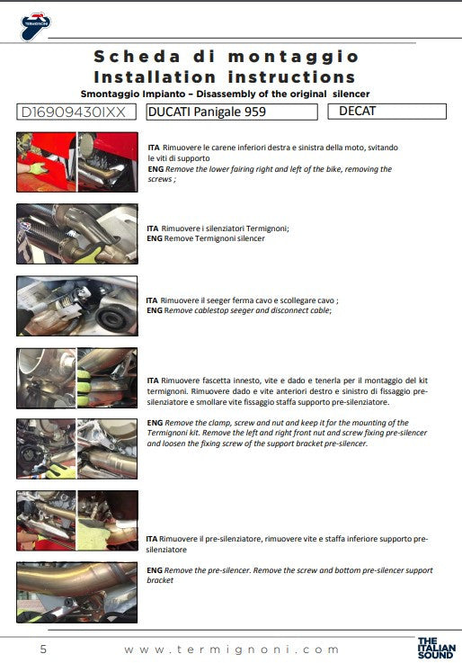 Termignoni Kat-vervangingspijp Ducati Panigale 959 (16-19) D16909430IXX 