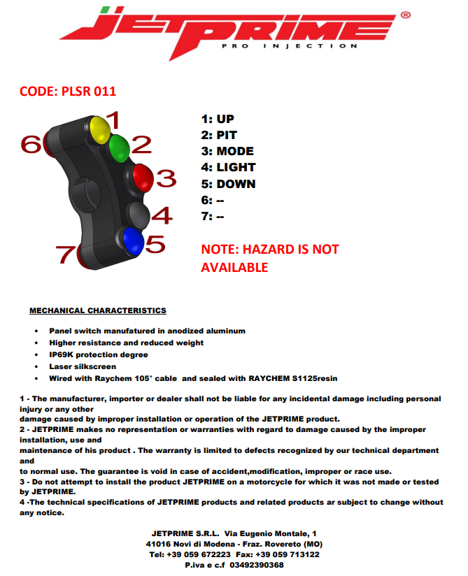 Stuurknop Race links JetPrime Suzuki GSX-R 1000 (17-23) JP PLSR 011 