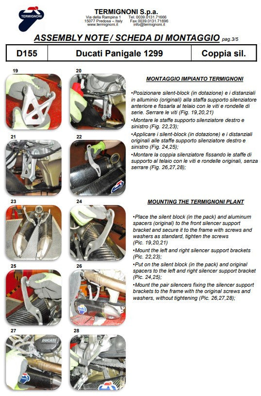 Termignoni Slip-On Kit Carbon Ducati Panigale 1299/S (15-18) D155102CPT+D155Y2 