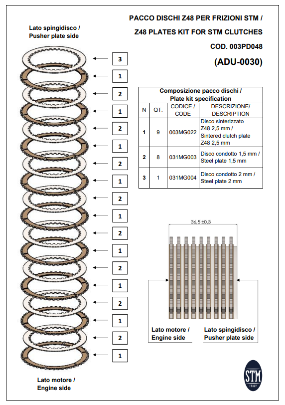 STM EVO SBK Droge koppeling Ducati Panigale V2 955 (20-24) KTT-2500 