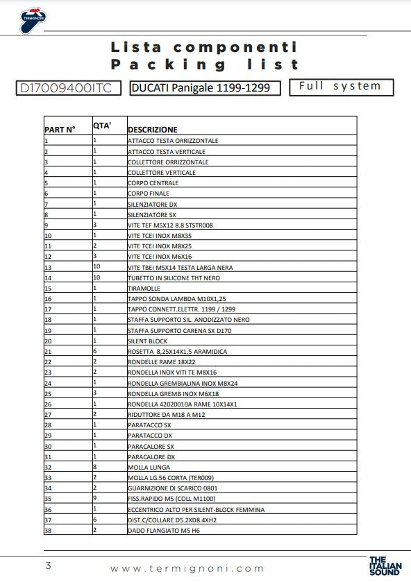 Termignoni complete uitlaat Force Ducati Panigale 1299/S (15-18) D17009400ITC 