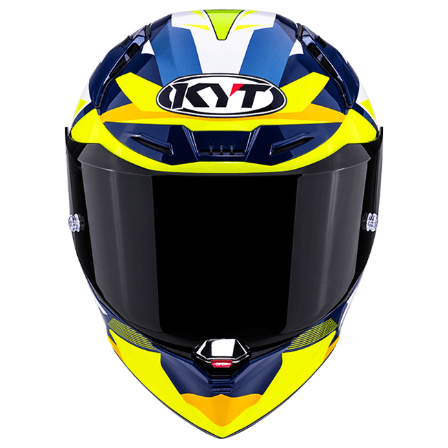 KYT R1R Racing Helm Carbon Diamond Blauw / Geel Y6R10005 
