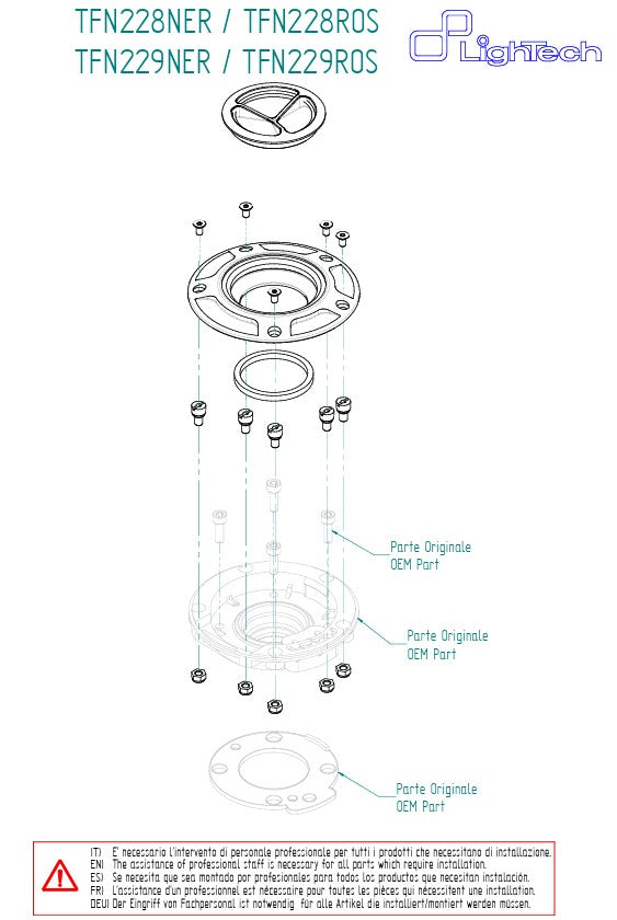 Tankdop schroefsluiting LighTech Aprilia RSV4/1100 Factory/R/RR/RF (09-25) TFN229 