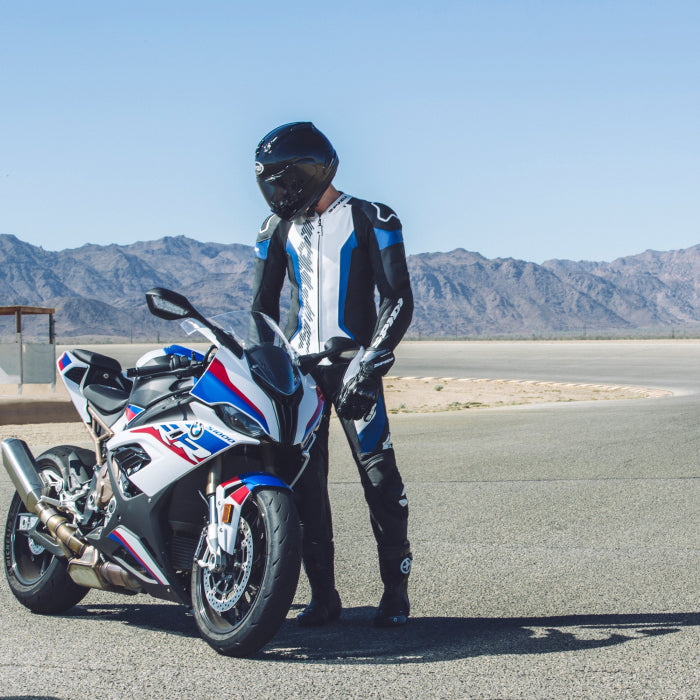 Spidi Laser Pro eendelige overall Leren pak – Geperforeerd racepak | Heren | Zwart/Blauw | Y154022 