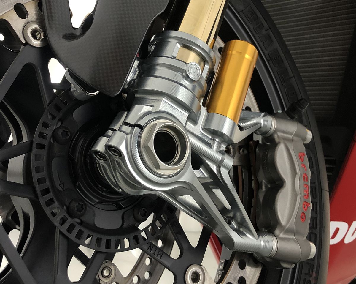 CNC Gabelvoet-set 100 mm „GP Style“ Motocorse Ducati Panigale V4/S/R (18-24) 