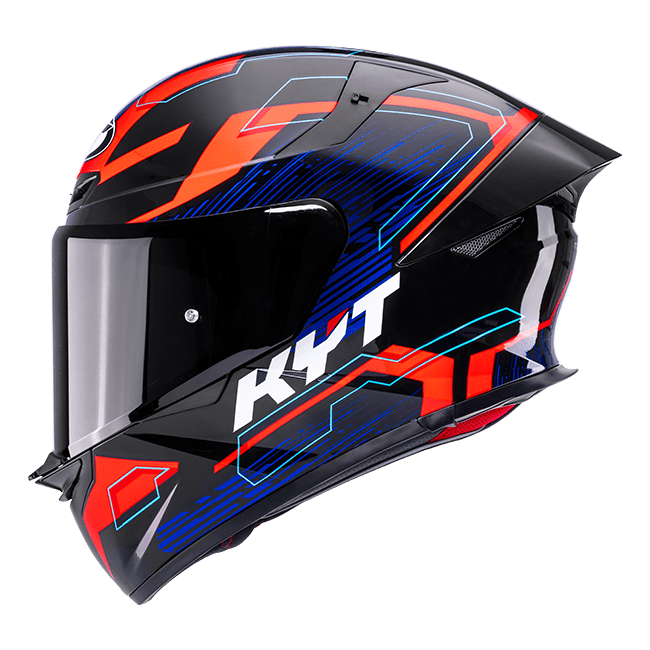 KYT TT-Revo Helm Speeding Zwart / Rood / Blauw Y6TR0053 