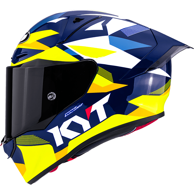 KYT R1R Racing Helm Carbon Diamond Blauw / Geel Y6R10005 