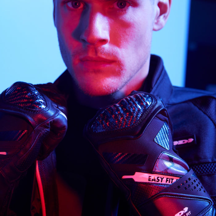 Spidi Carbo Fit Racing Motorfiets Leerhandschoenen | Heren | Zwart | A226026 