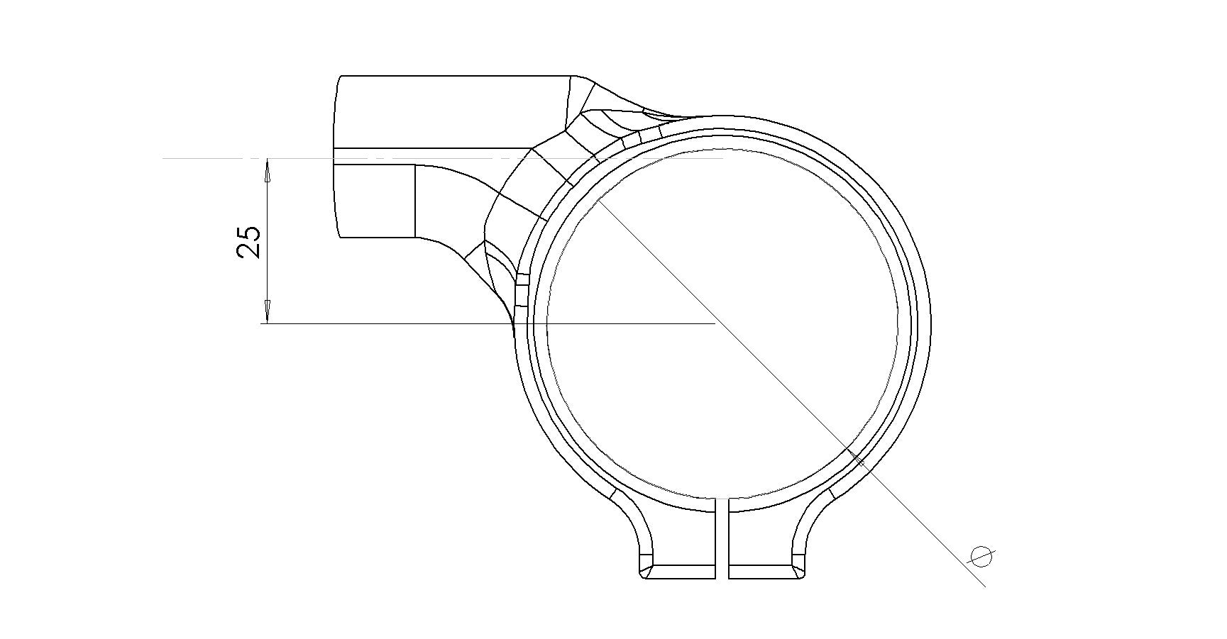 Stuur Offset 25 Spider Racing Yamaha YZF-R6 RJ27 (17-25) 50.25.50 