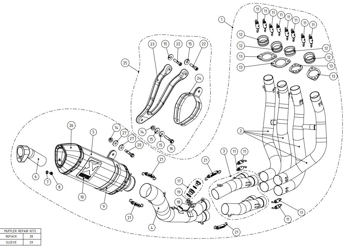 Akrapovic Evolution Line (Titanium) Kawasaki ZX-10R/RR (16-20) S-K10E9-ZC 