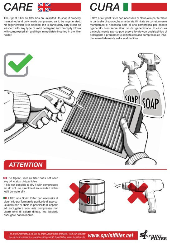 Sprint Filter R127S F1-85-SBK luchtfilter Ducati Panigale 1199/S/R (12-17) 