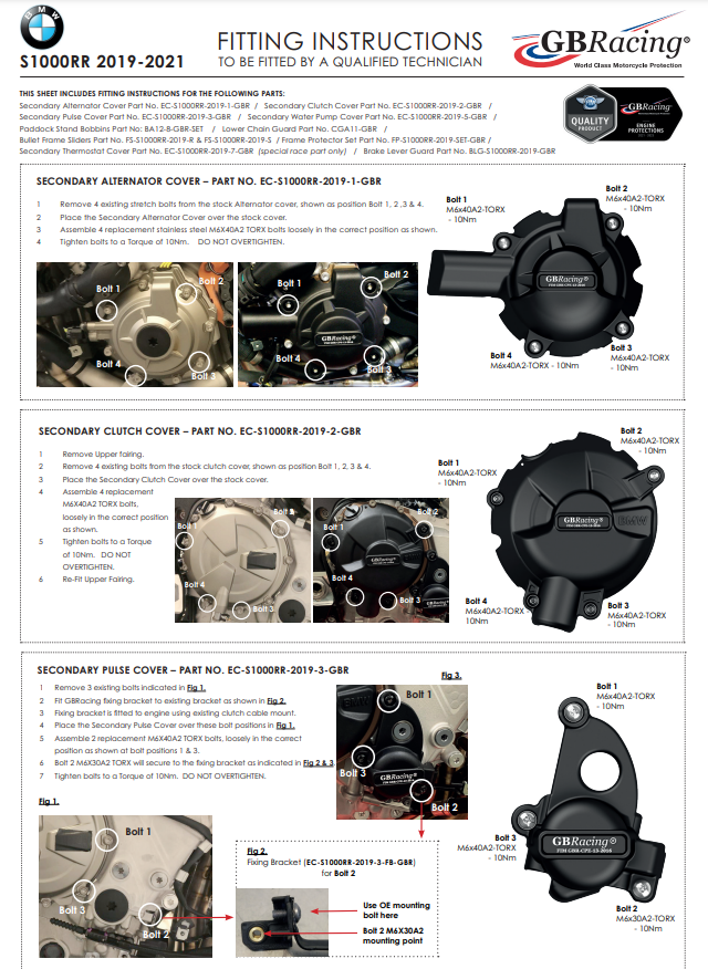 Lichtmachines Protector Beschermkap GBRacing BMW S1000RR K67 (19-25) 