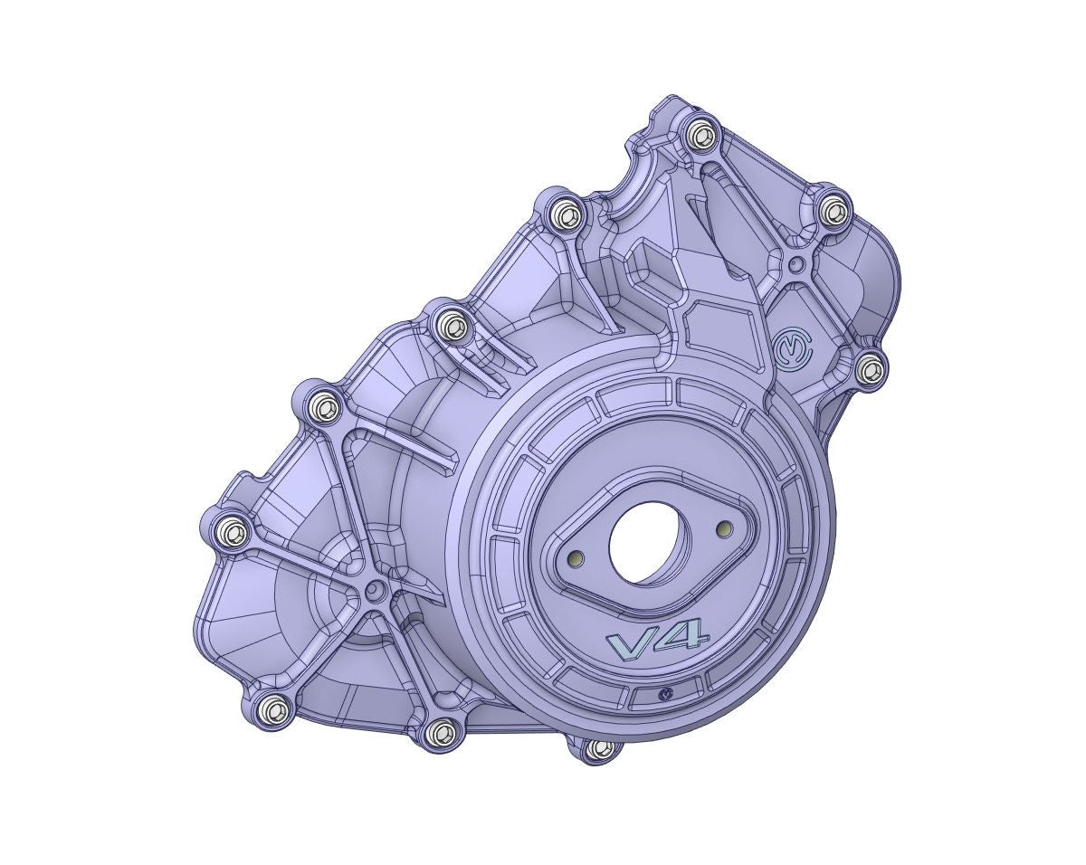 Aluminium motorbehuizing links met titaniumbouten Motocorse Ducati Panigale V4/S/R (18-24) 