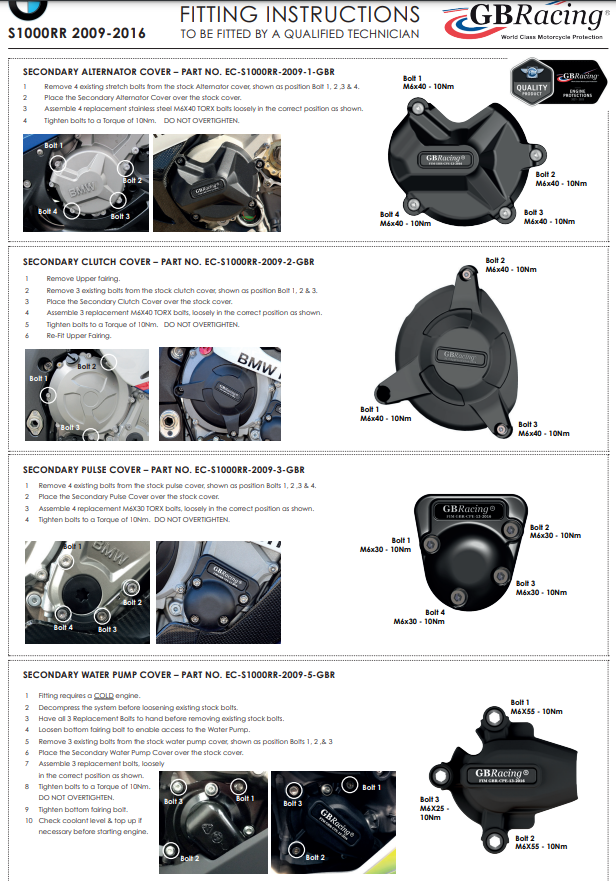 Waterpompbeschermer beschermhoes GBRacing BMW S1000RR K46 (09-18) 