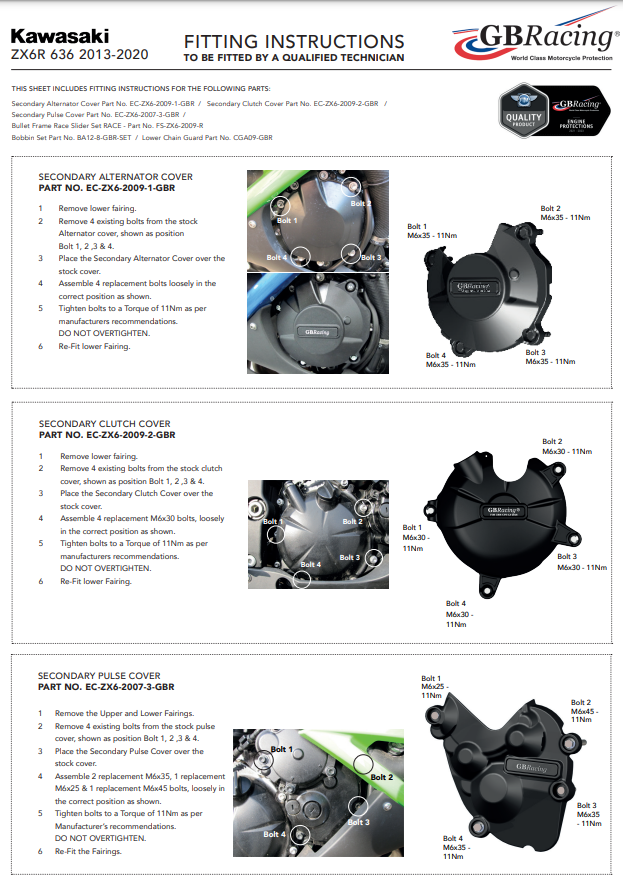 Lichtmachines Protector Beschermkap GBRacing Kawasaki ZX-6R/636/RR (07-25) 