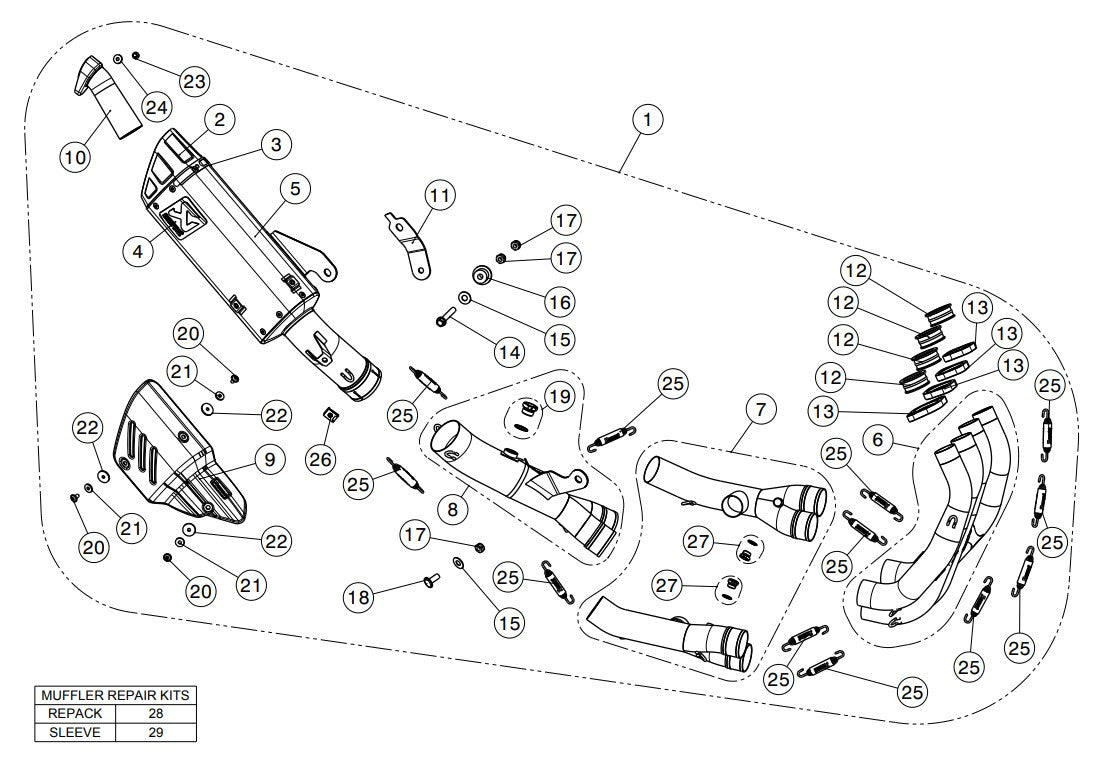 Akrapovic Racing Line (Roestvrij staal) Yamaha YZF-R6 (08-25) S-Y6R9-APT 