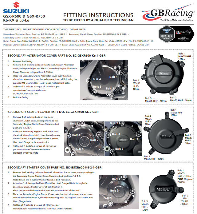 Koppeling protector beschermhoes GBRacing Suzuki GSX-R 600/750 (06-16) 